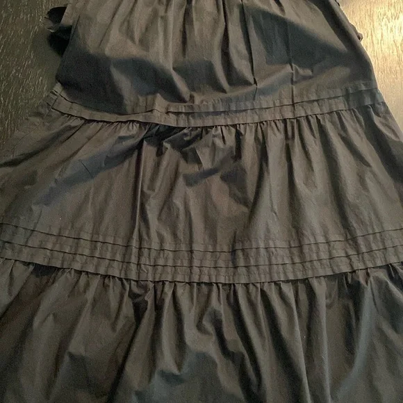 QUINCE 100% Organic Cotton Poplin Tiered Maxi Dress Black Size Small - Picture 14 of 14